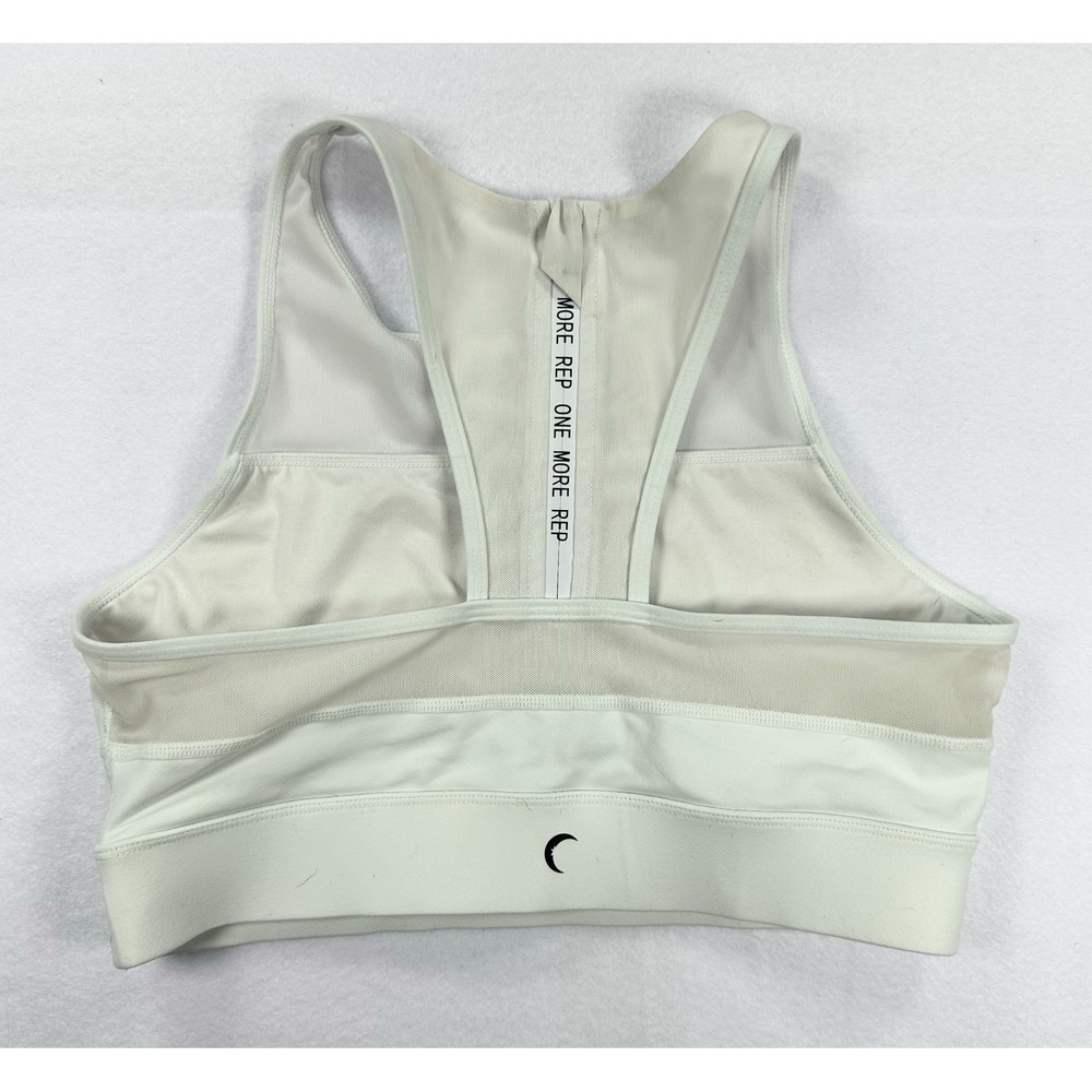 Zyia Active White Mesh High Neck Racerback Sports Bra with Back Zipper - Picture 2 of 11